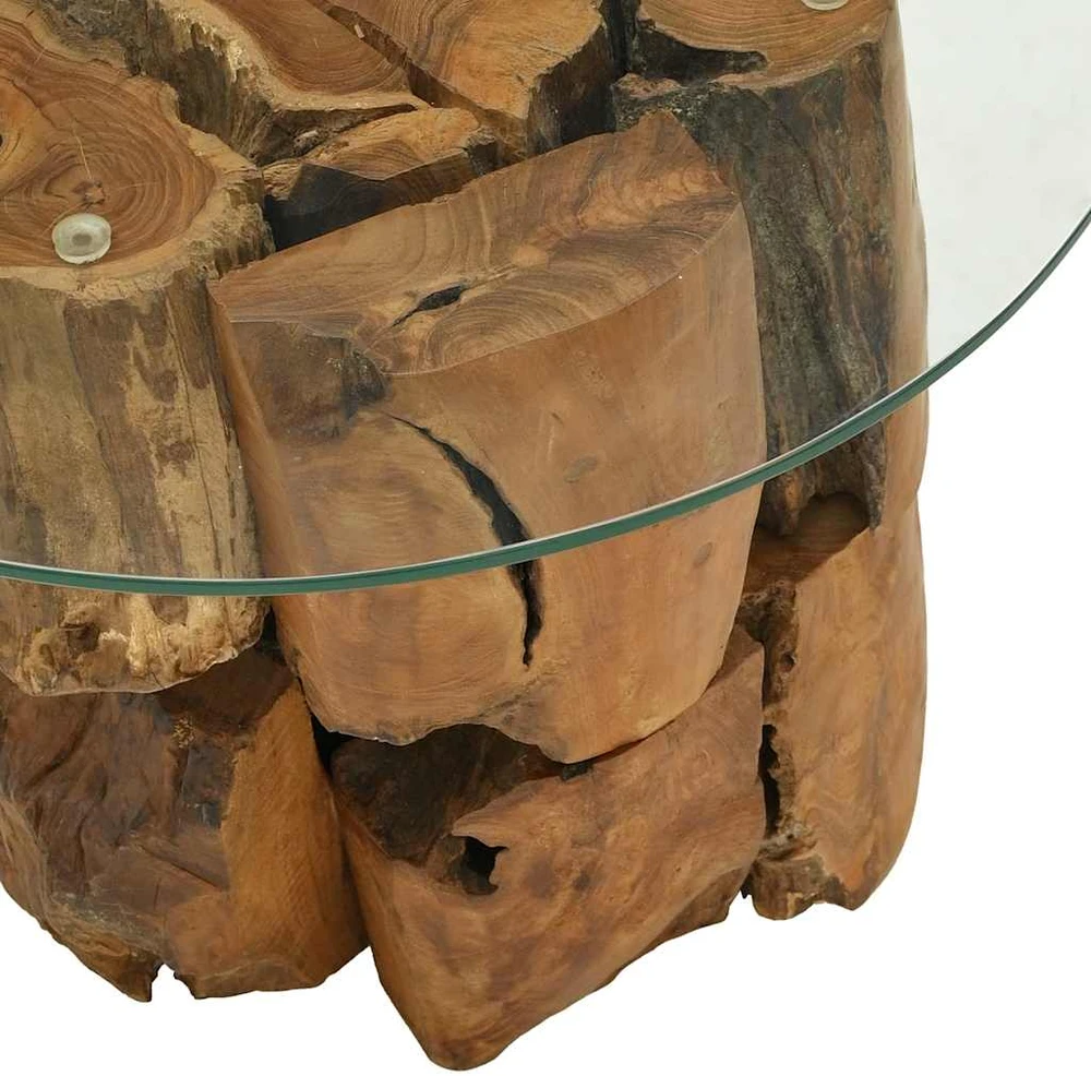 Kavos staliukas, tikmedžio medienos masyvas, 60 cm