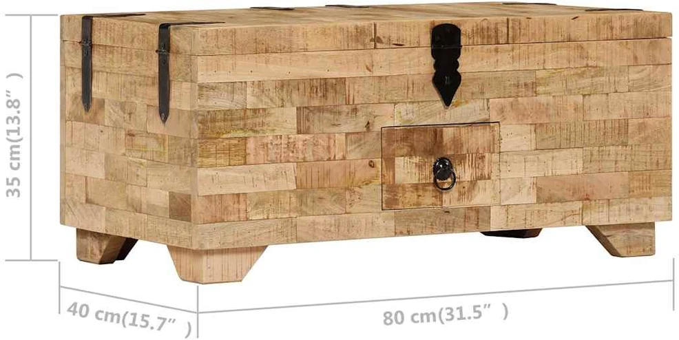 Kavos staliukas, tvirta mango mediena, 80x40x35cm