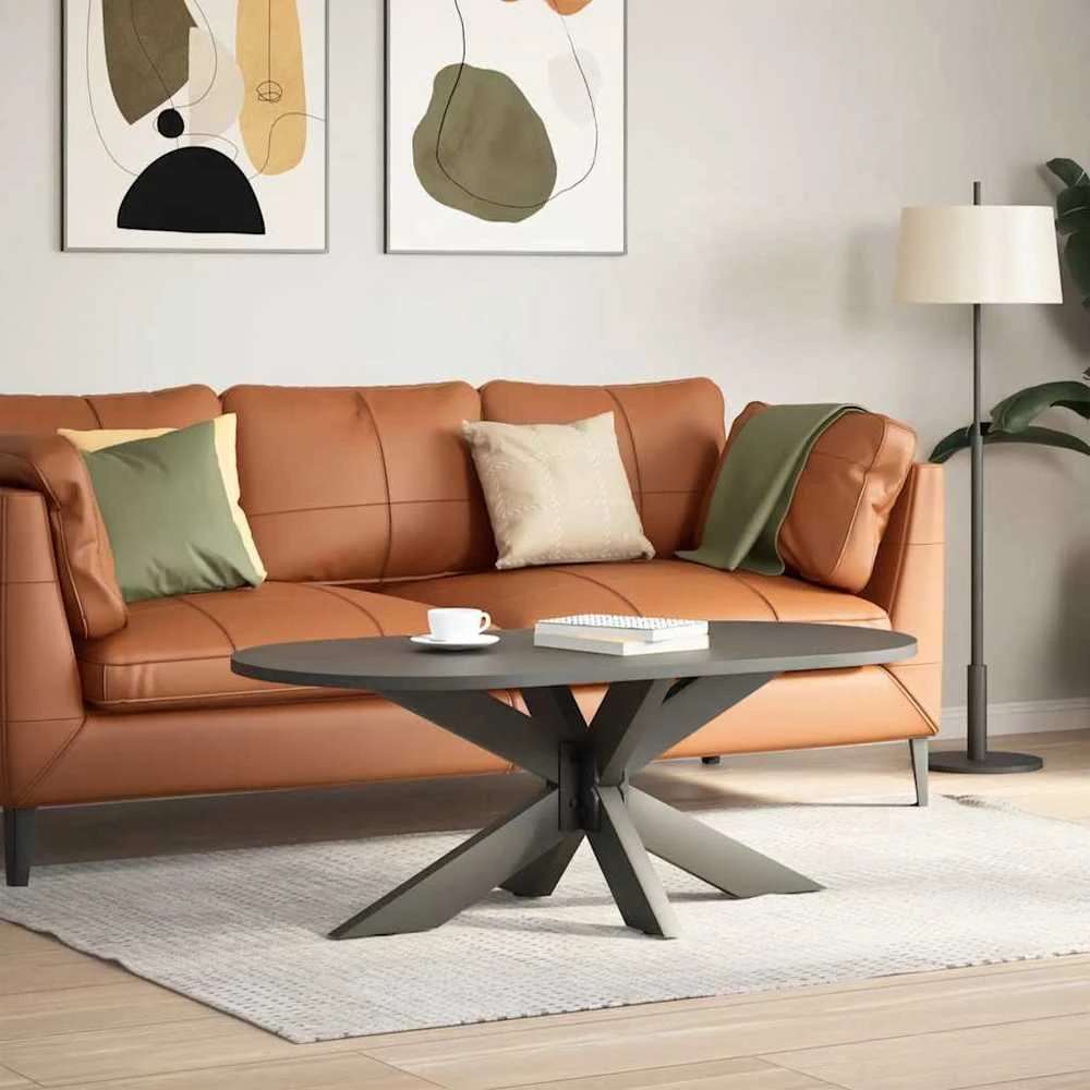 Kavos staliuko koja, voro formos, antracito spalvos, 98x58x(42-43) cm, plienas