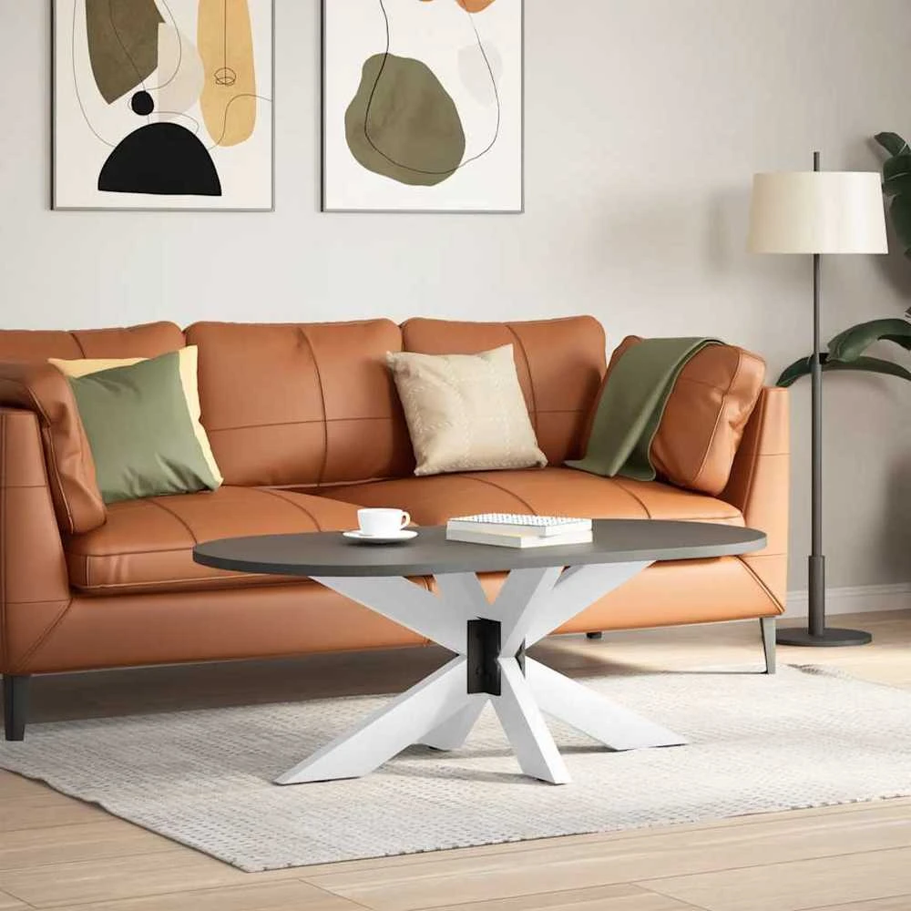 Kavos staliuko koja, voro formos, balta, 98x58x(42-43) cm, plienas