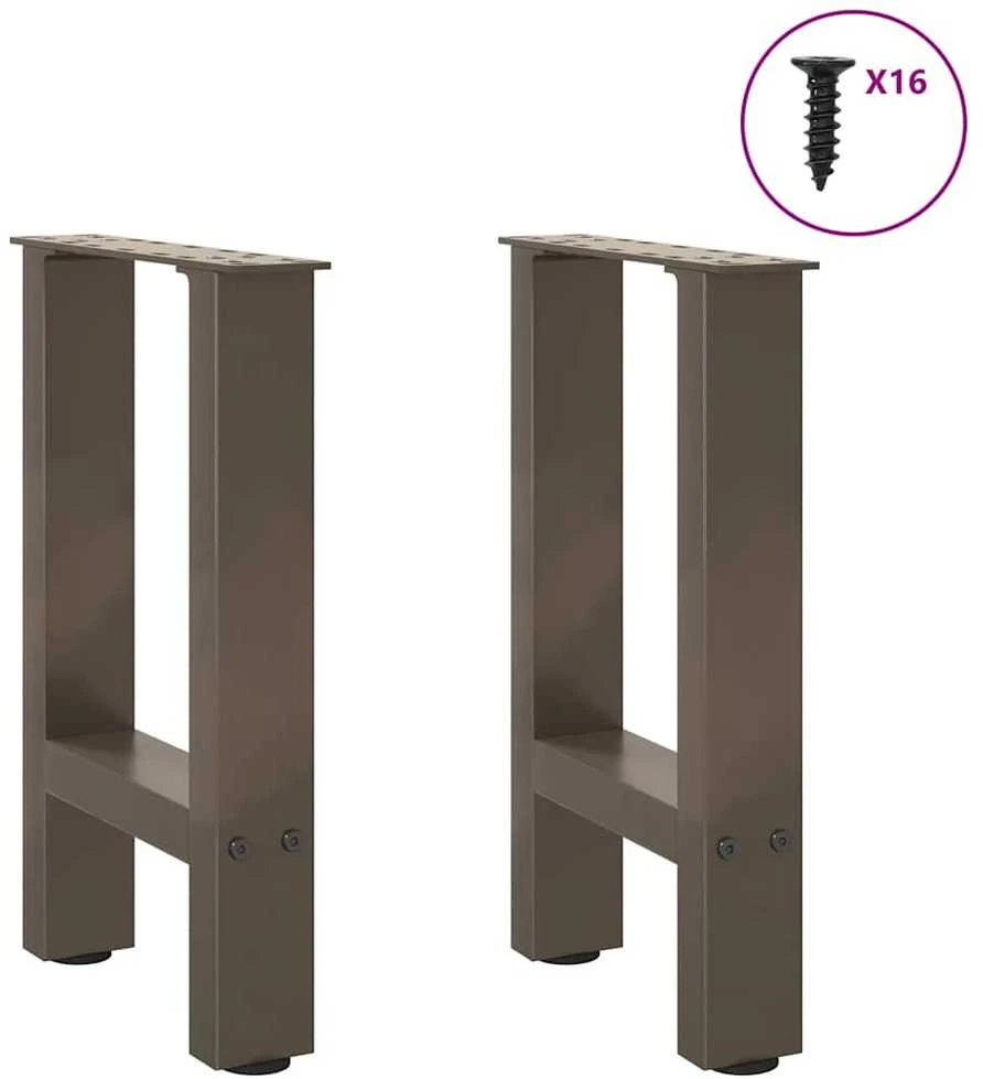 Kavos staliuko kojelės, 2 vnt., 28 x (42-43) cm, natūralus plienas