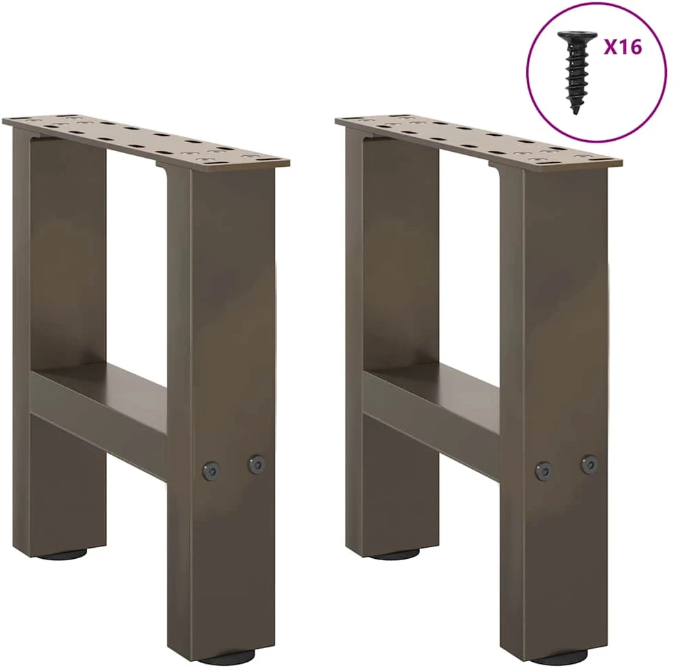 Kavos staliuko kojelės, 2 vnt., 30x(30-31) cm, natūralus plienas