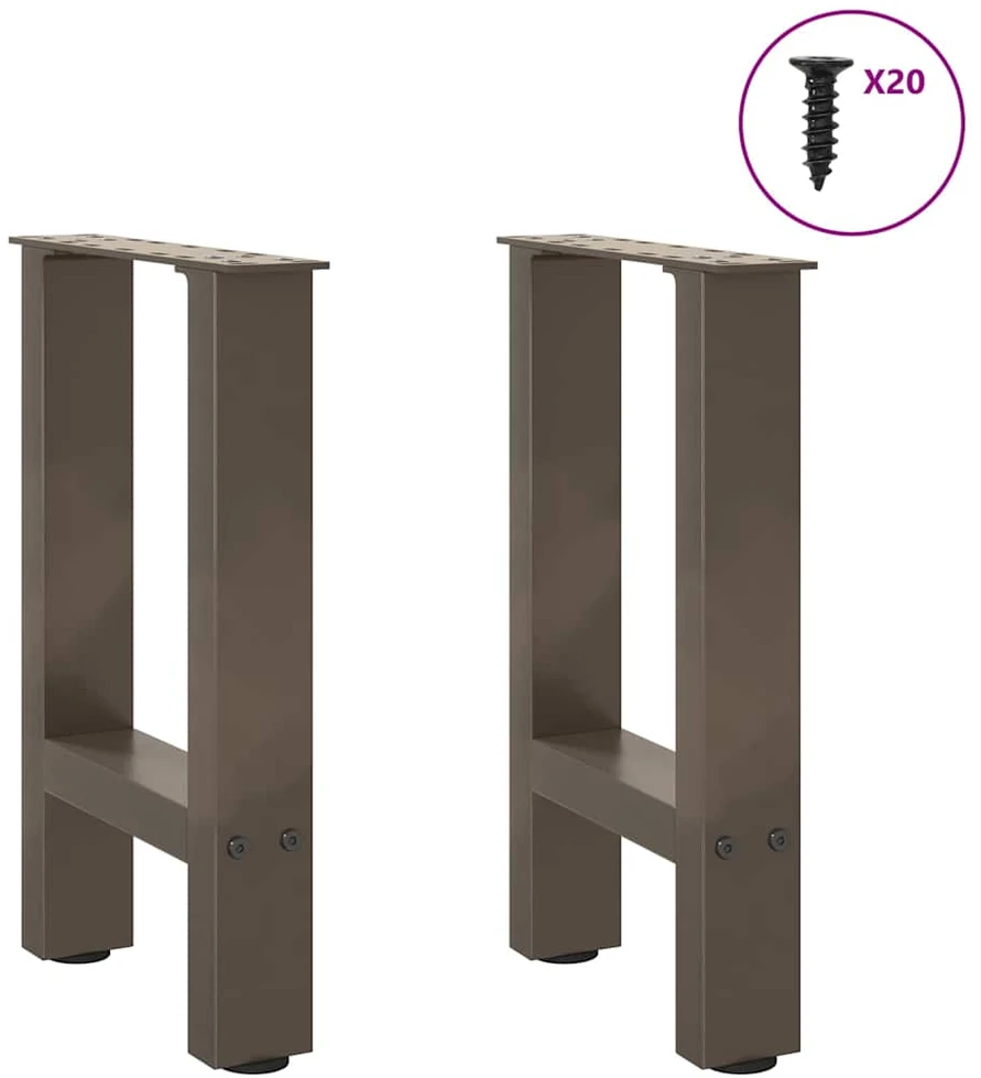 Kavos staliuko kojelės, 2 vnt., 38x(42-43) cm, natūralus plienas