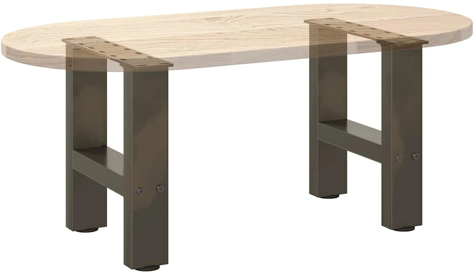 Kavos staliuko kojelės, 2 vnt., 40 x (30-31) cm, natūralus plienas