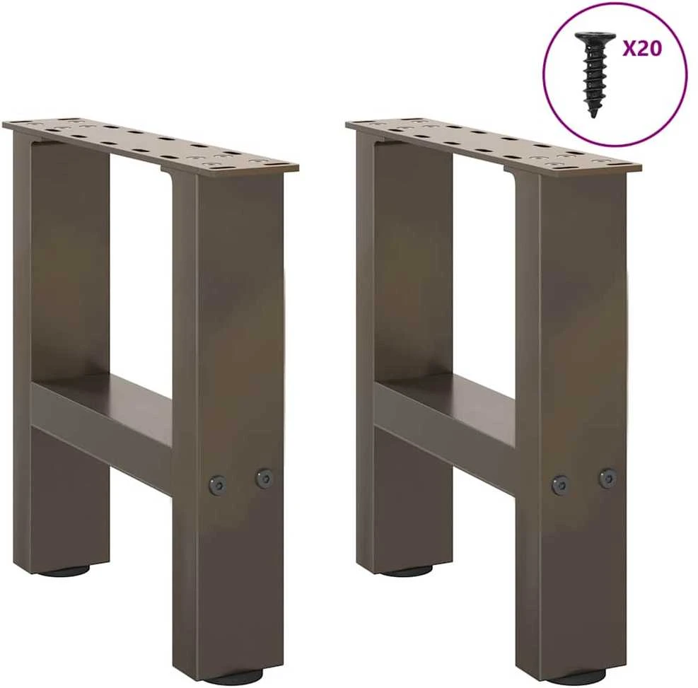 Kavos staliuko kojelės, 2 vnt., 40 x (30-31) cm, natūralus plienas