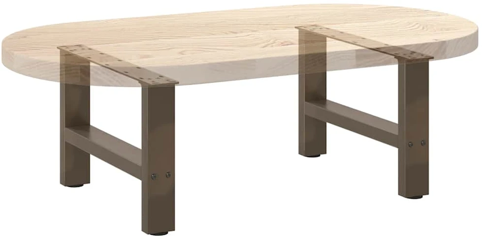 Kavos staliuko kojelės, 2 vnt., 50x(30-31) cm, natūralus plienas