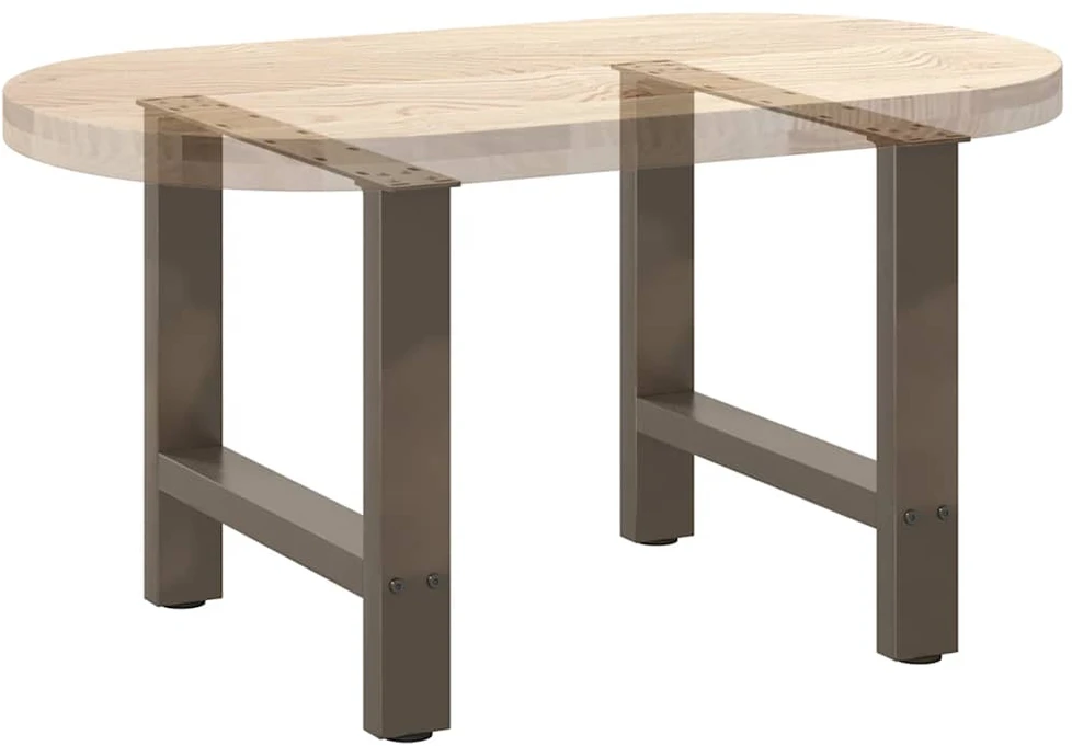 Kavos staliuko kojelės, 2 vnt., 50x(42-43) cm, natūralus plienas