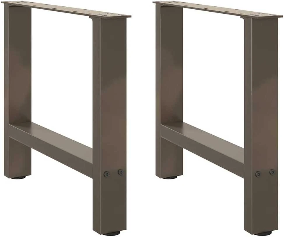 Kavos staliuko kojelės, 2 vnt., 50x(42-43) cm, natūralus plienas