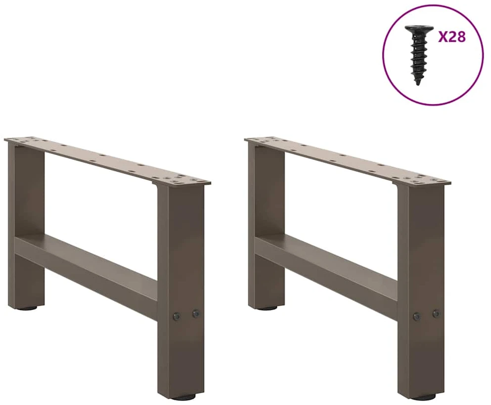 Kavos staliuko kojelės, 2 vnt., 70x(30-31) cm, natūralus plienas