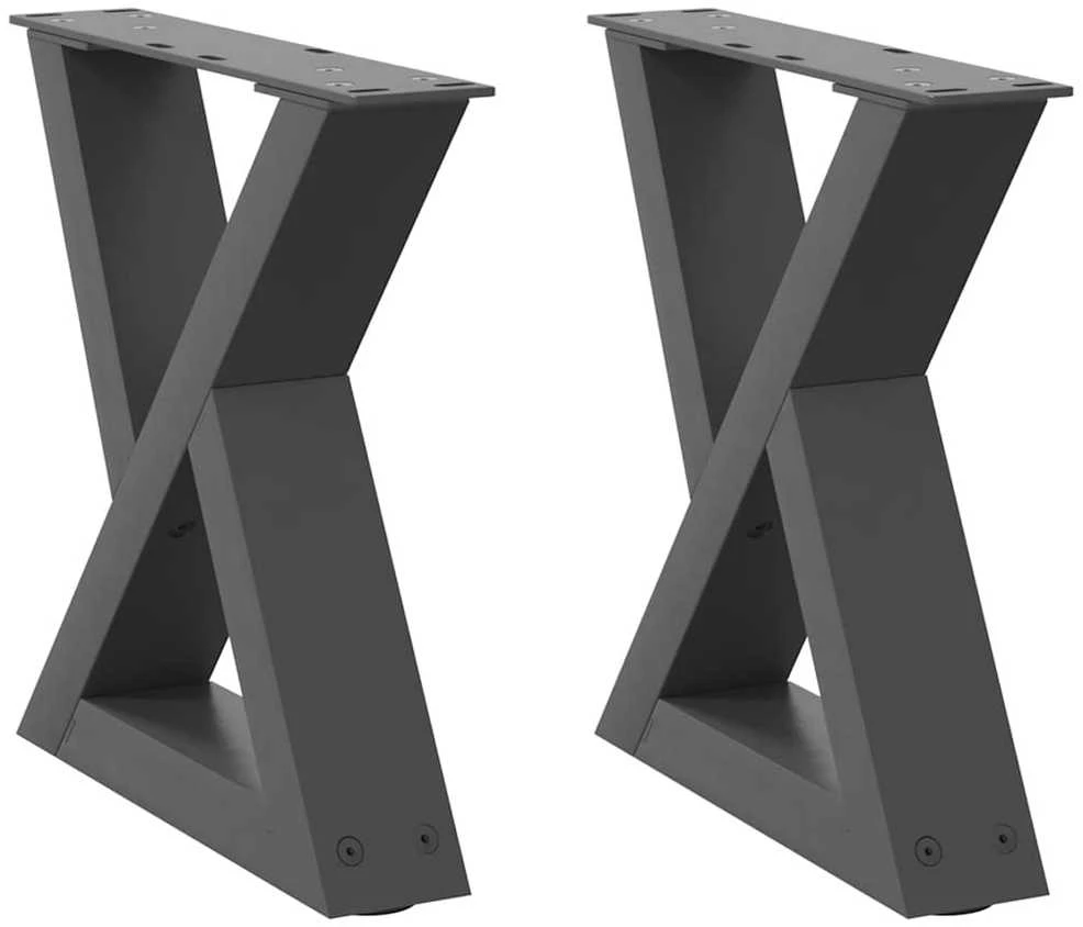 Kavos staliuko kojos, 2 vnt., antracito spalvos, 40x(30-31,3) cm, plienas