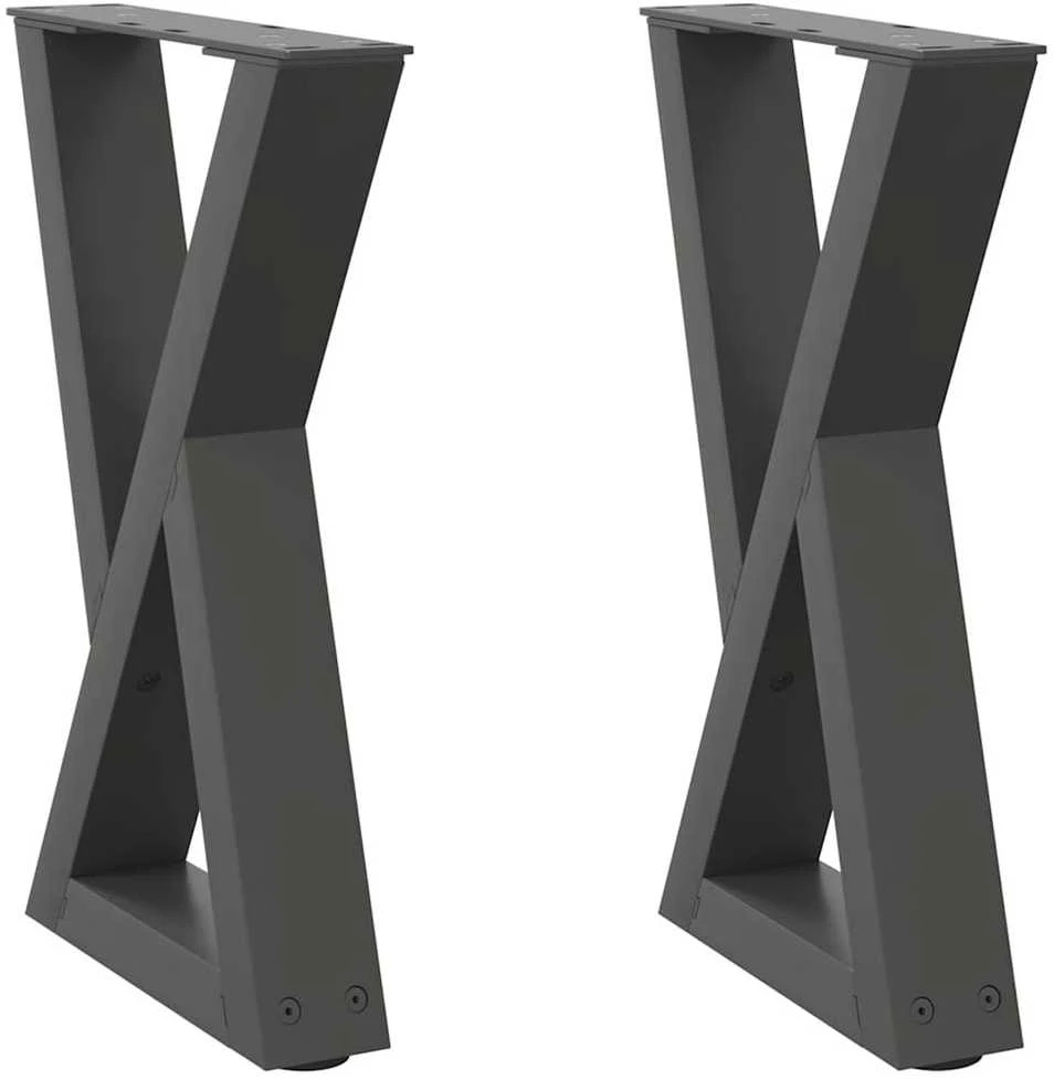 Kavos staliuko kojelės, 2 vnt., antracito spalvos, 28x(42-43,3) cm, plienas