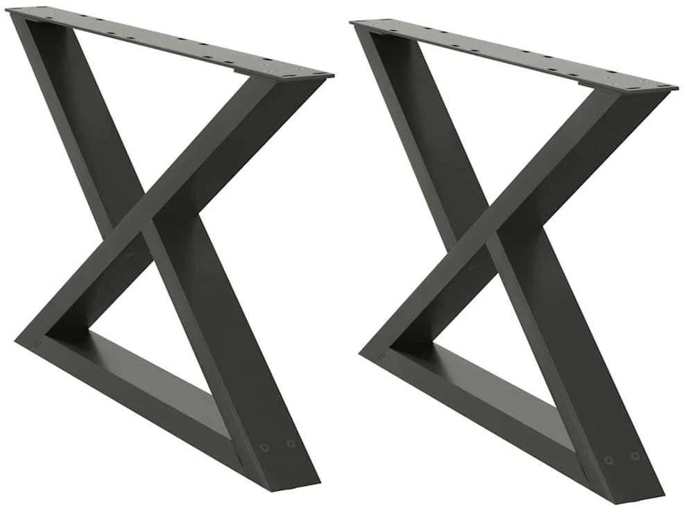 Kavos staliuko kojos, 2 vnt., antracito spalvos, 70x(42-43,3) cm, plienas