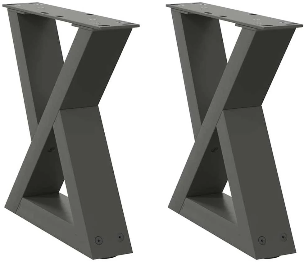 Kavos staliuko kojos, 2 vnt., antracito spalvos, 30x(30-31,3) cm, plienas