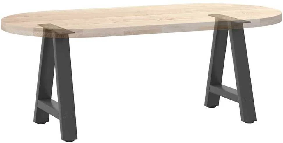 Kavos staliuko kojelės, 2 vnt., antracito spalvos, 50x(42-43) cm, plienas