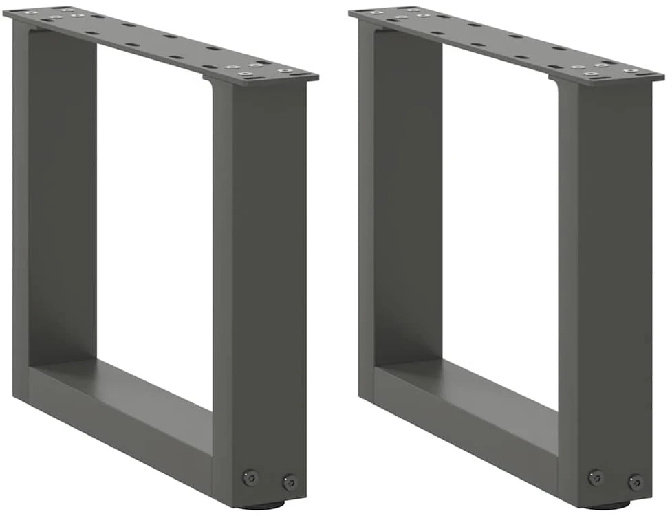 Kavos staliuko kojelės, 2 vnt., antracito spalvos, 40x(30-31) cm, plienas, U formos