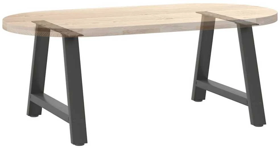 Kavos staliuko kojelės, 2 vnt., antracito spalvos, 70x(42-43) cm, plienas