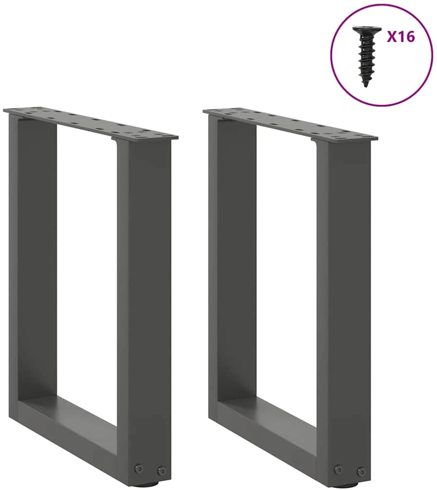 Kavos staliuko kojelės, 2 vnt., antracito spalvos, 28x(42-43) cm, plienas