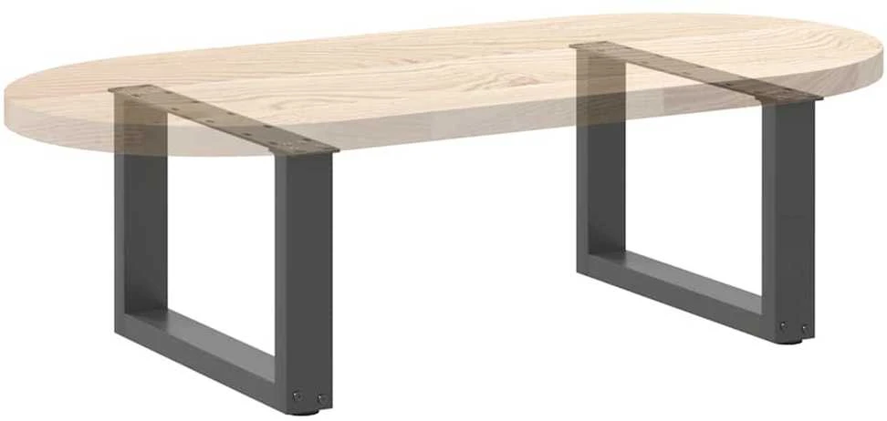 Kavos staliuko kojelės, 2 vnt., antracito spalvos, 50x(30-31) cm, plienas