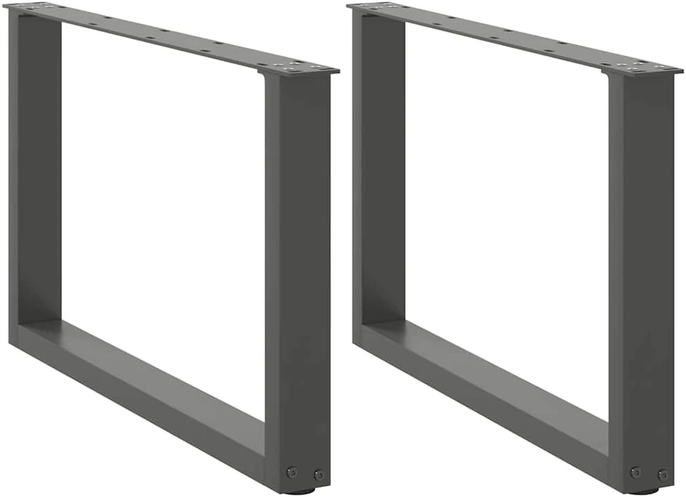 Kavos staliuko kojelės, 2 vnt., antracito spalvos, 60x(42-43) cm, plienas