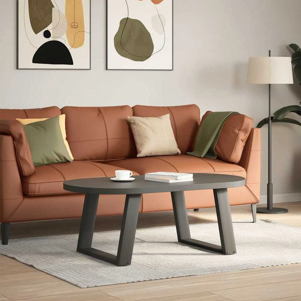 Kavos staliuko kojelės, 2 vnt., antracito spalvos, 60x(42-43) cm, plienas