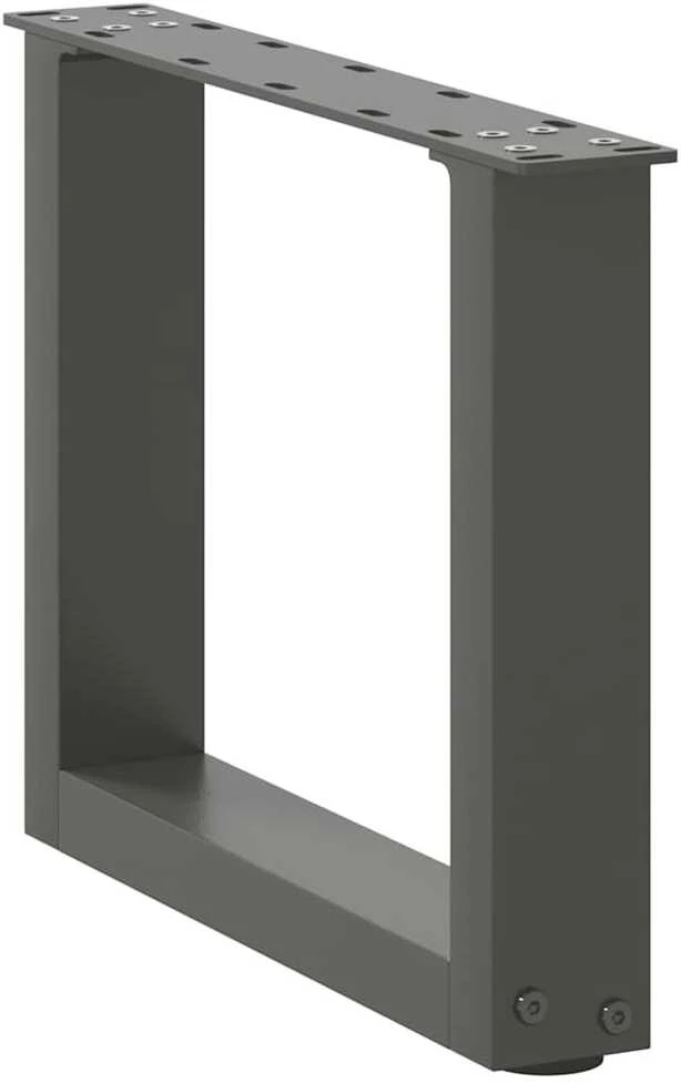 Kavos staliuko kojelės, 2 vnt., antracito spalvos, 40x(30-31) cm, plienas, U formos