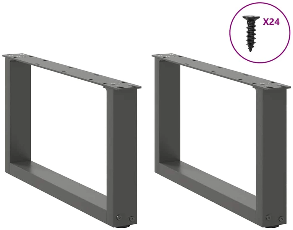 Kavos staliuko kojelės, 2 vnt., antracito spalvos, 60x(30-31) cm, plienas