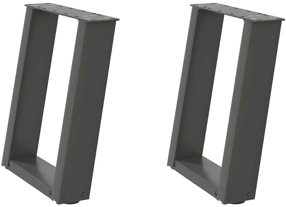 Kavos staliuko kojelės, 2 vnt., antracito spalvos, 38x(42-43) cm, plienas