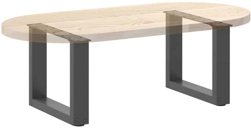 Kavos staliuko kojelės, 2 vnt., antracito spalvos, 40x(30-31) cm, plienas, U formos