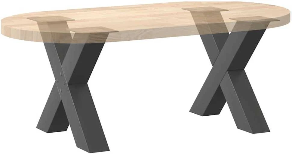 Kavos staliuko kojelės, 2 vnt., antracito spalvos, 50x(42-43) cm, plienas