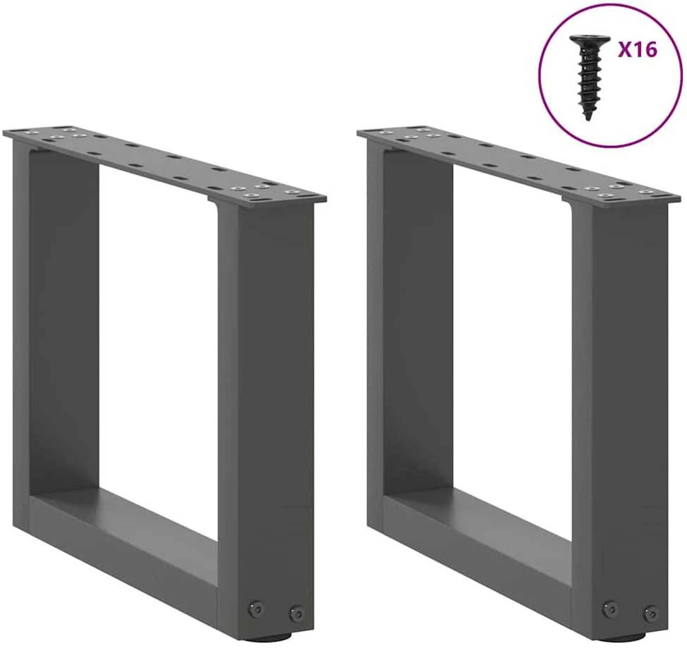 Kavos staliuko kojelės, 2 vnt., antracito spalvos, 30x(30-31) cm, plienas