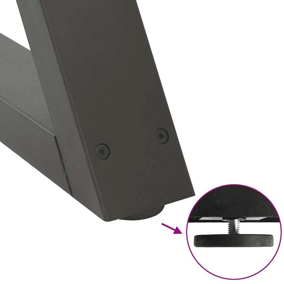 Kavos staliuko kojelės, 2 vnt., antracito spalvos, 60x(30-31,3) cm, plienas