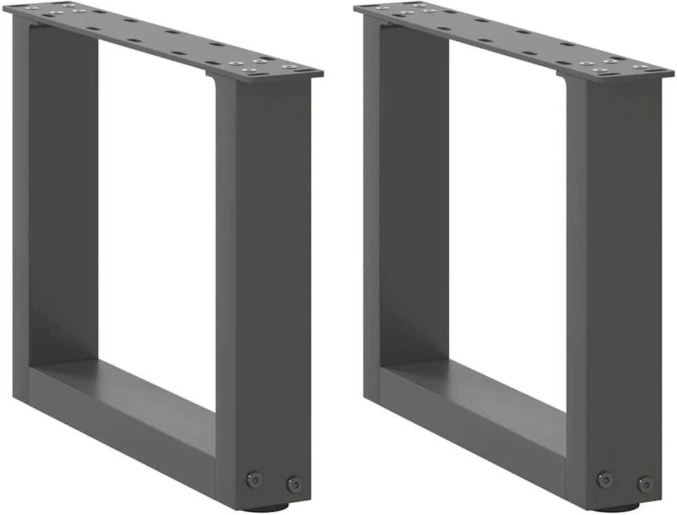 Kavos staliuko kojelės, 2 vnt., antracito spalvos, 30x(30-31) cm, plienas