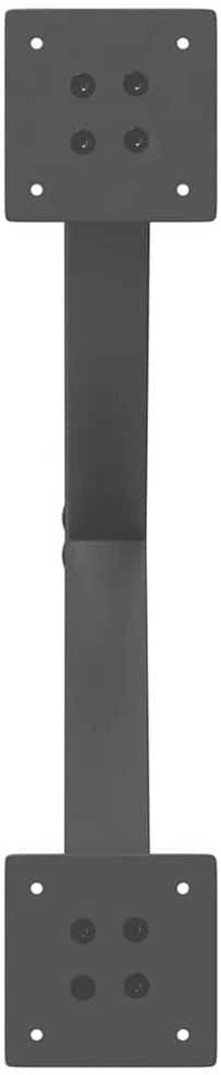 Kavos staliuko kojelės, 2 vnt., antracito spalvos, 50x(30-31) cm, plienas