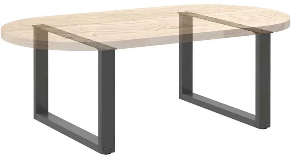 Kavos staliuko kojelės, 2 vnt., antracito spalvos, 70x(42-43) cm, plienas