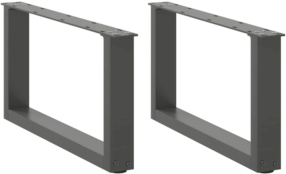 Kavos staliuko kojelės, 2 vnt., antracito spalvos, 60x(30-31) cm, plienas