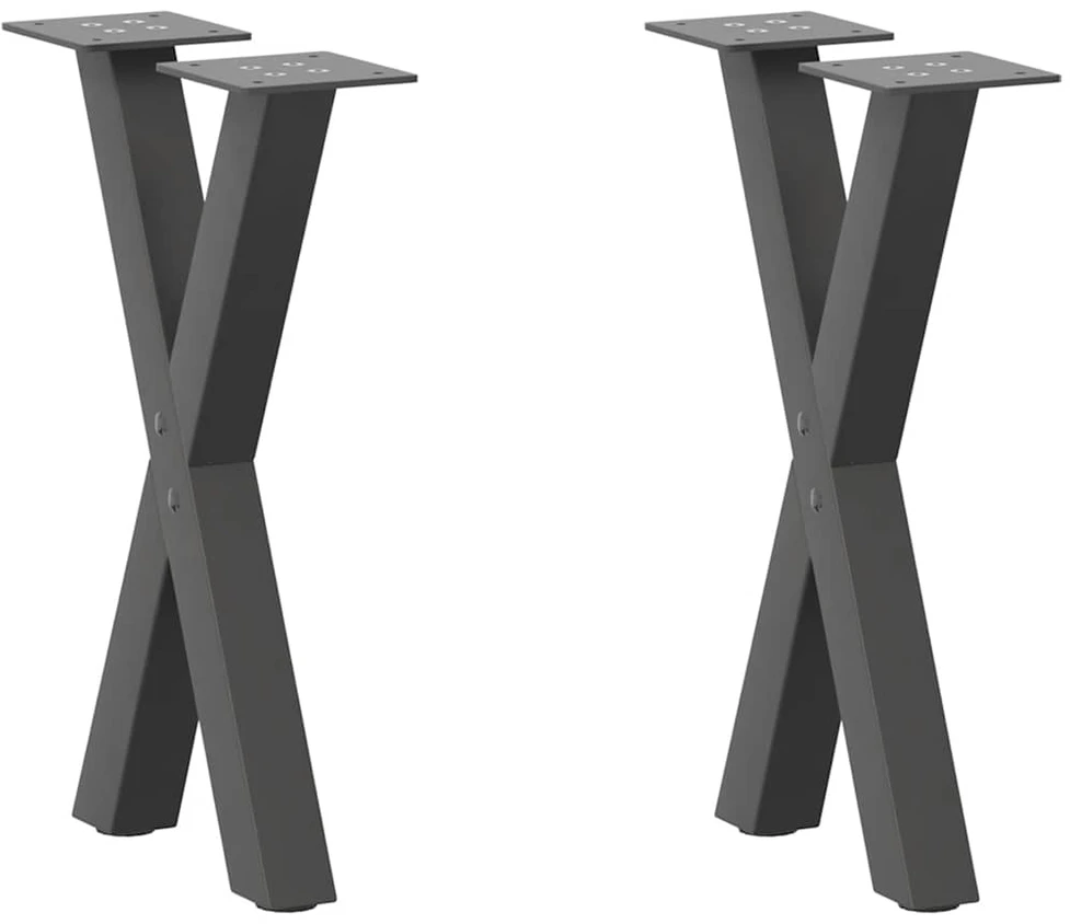 Kavos staliuko kojelės, 2 vnt., antracito spalvos, 28x(42-43) cm, plienas