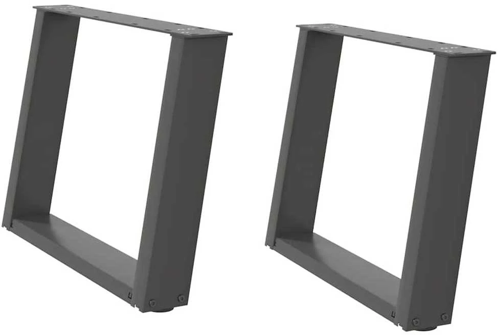 Kavos staliuko kojelės, 2 vnt., antracito spalvos, 60x(42-43) cm, plienas