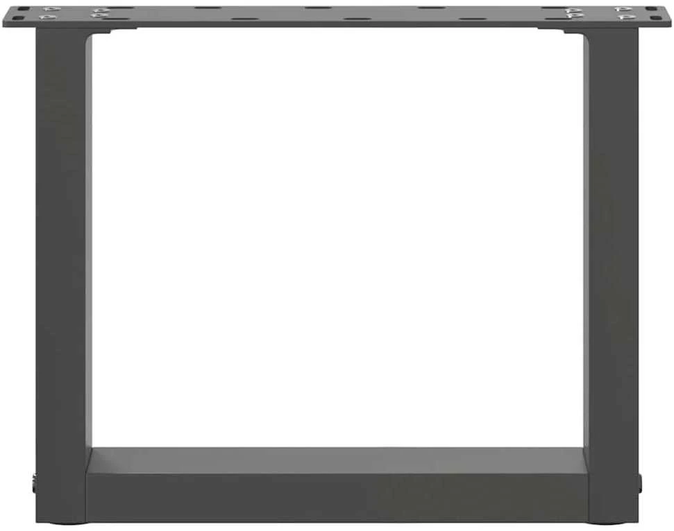 Kavos staliuko kojelės, 2 vnt., antracito spalvos, 40x(30-31) cm, plienas, U formos
