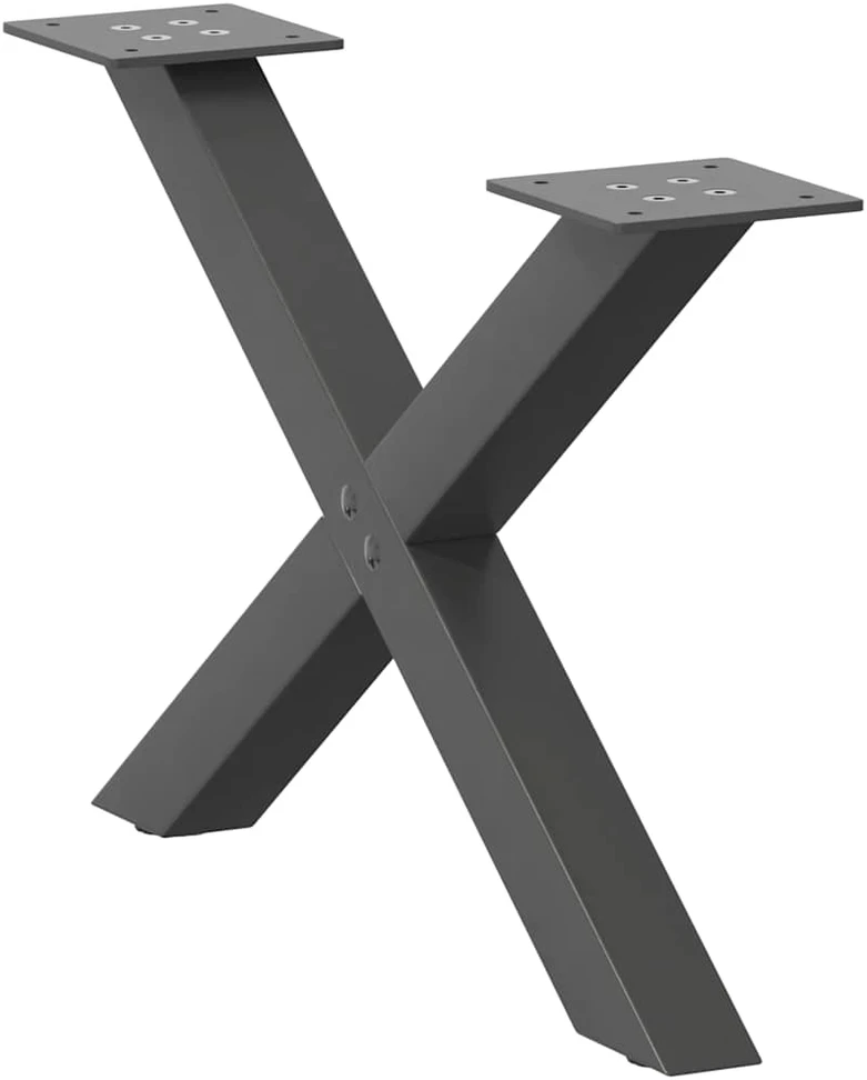 Kavos staliuko kojelės, 2 vnt., antracito spalvos, 60x(30-31) cm, plienas