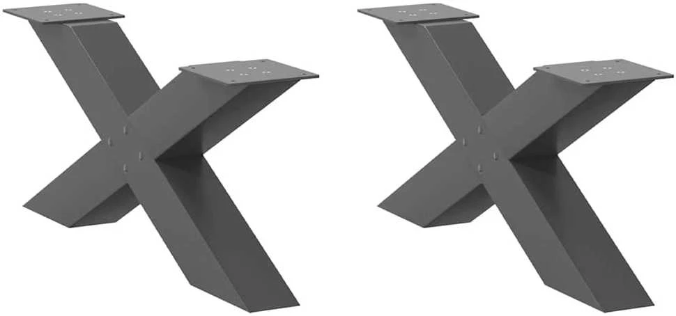 Kavos staliuko kojelės, 2 vnt., antracito spalvos, 70x(30-31) cm, plienas