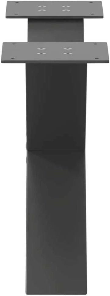 Kavos staliuko kojelės, 2 vnt., antracito spalvos, 50x(30-31) cm, plienas