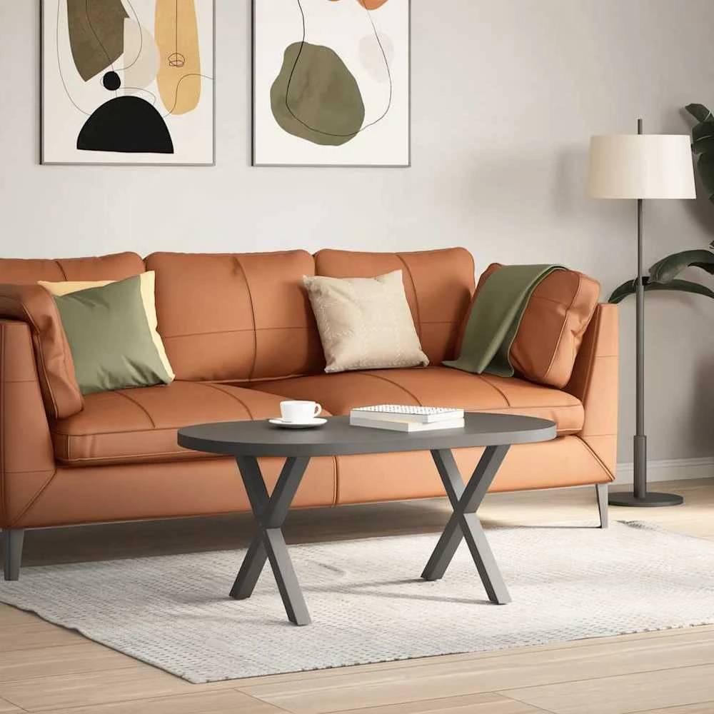Kavos staliuko kojelės, 2 vnt., antracito spalvos, 60x(42-43) cm, plienas