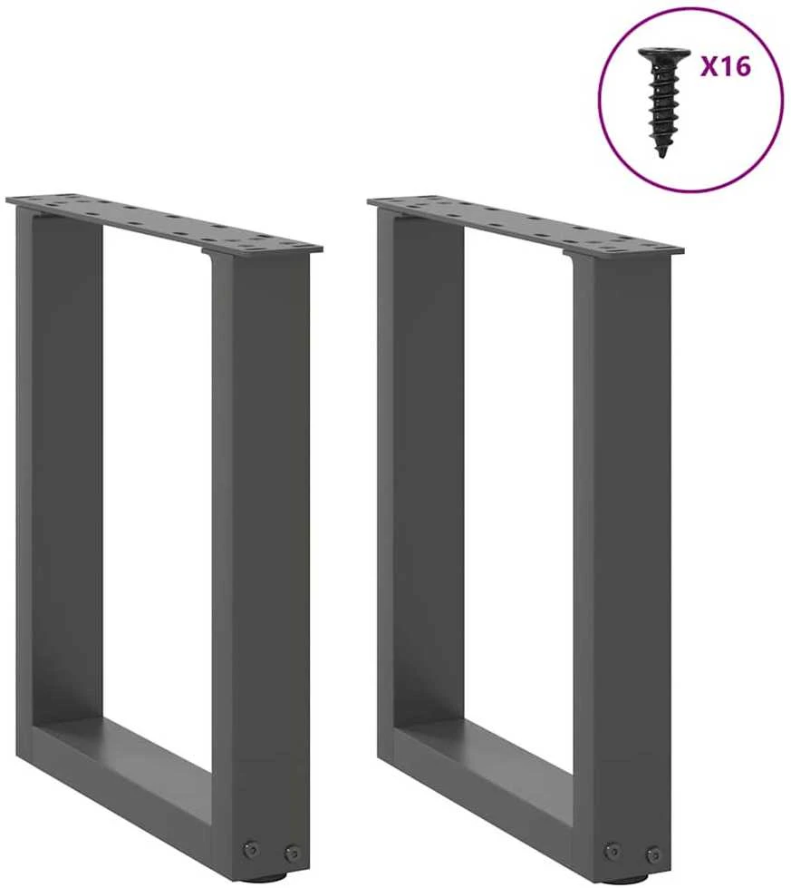 Kavos staliuko kojelės, 2 vnt., antracito spalvos, 28x(42-43) cm, plienas