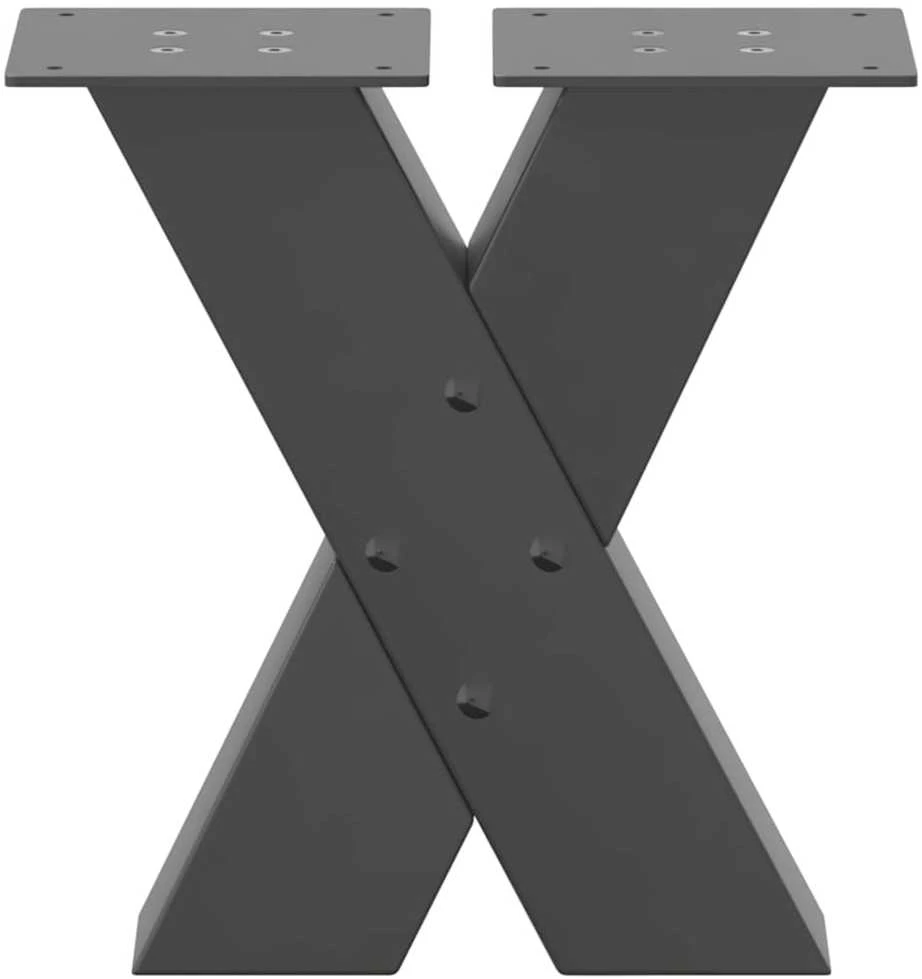 Kavos staliuko kojelės, 2 vnt., antracito spalvos, 40x(30-31) cm, plienas