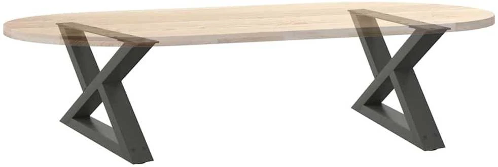Kavos staliuko kojelės, 2 vnt., antracito spalvos, 60x(30-31,3) cm, plienas