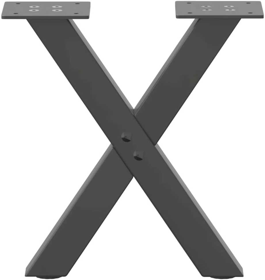 Kavos staliuko kojelės, 2 vnt., antracito spalvos, 30x(30-31) cm, plienas
