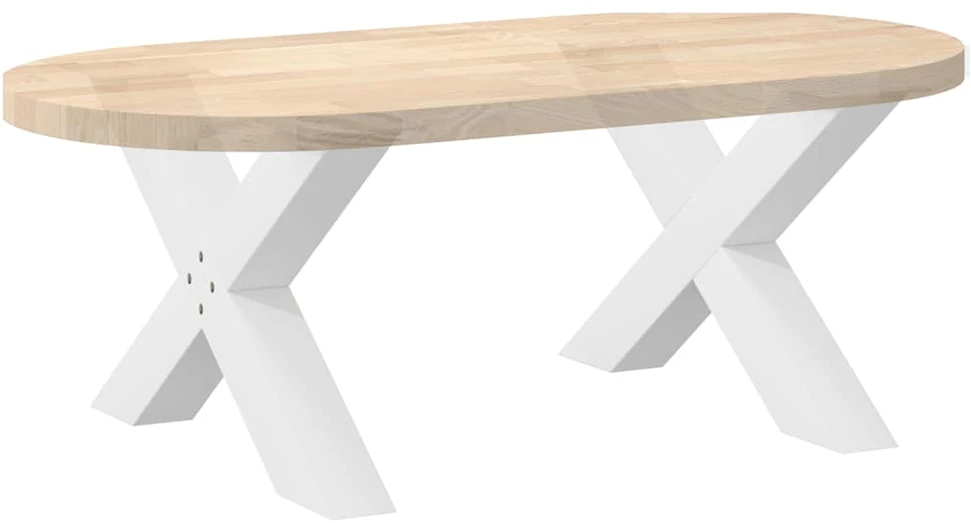 Kavos staliuko kojelės, 2 vnt., baltos, 70x(42-43) cm, plienas, X formos