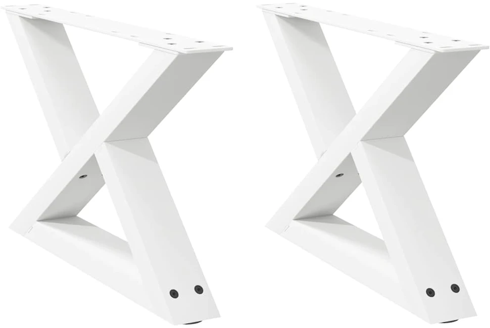 Kavos staliuko kojelės, 2 vnt., baltos, 50x(30-31,3) cm, plienas