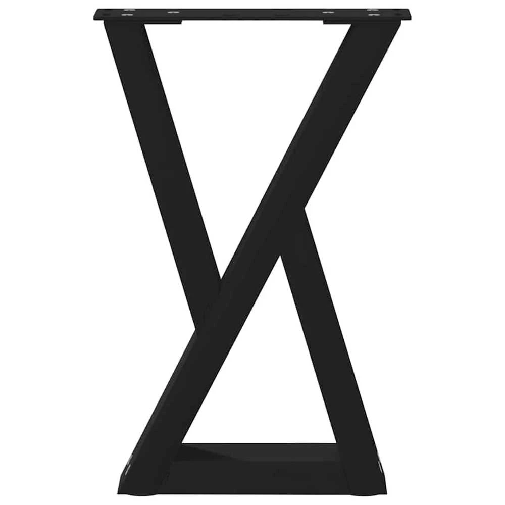 Kavos staliuko kojelės, 2 vnt., juodos, 38x(42-43,3) cm, plienas
