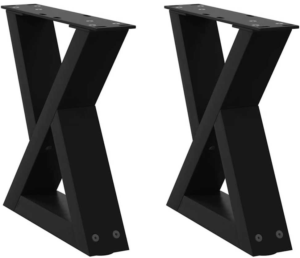 Kavos staliuko kojelės, 2 vnt., juodos, 40x(30-31,3) cm, plienas